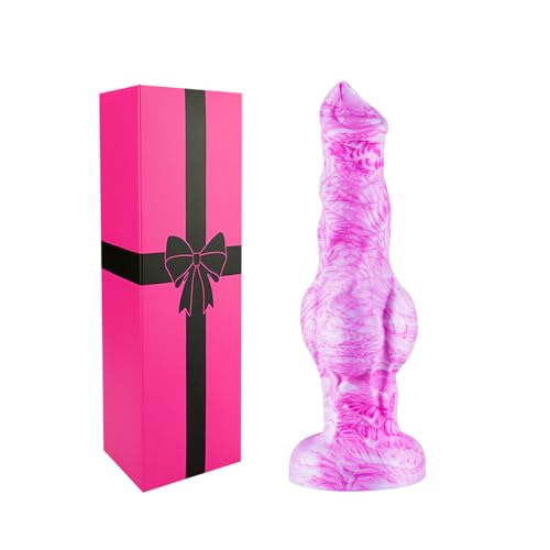 20cm Rosa Fantasy Dog Dildo Realistischer Anfänger-Monsterdildo, süßer Alien-Wolf-Dildo starker Saugnapf aus Silikon,kleines Anal-Fantasy-Spielzeug, 5cm knot dildo geeignet für männliche und weibliche