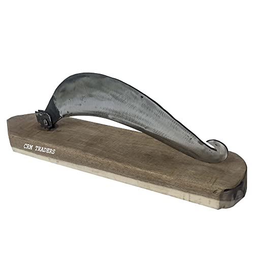 CRM TRADERS® Vegetable Fruit Cutter Folding Iron Blade Vili Boti Aruvamanai Kathipeeta Wooden Board Perfect for Your Kitchen