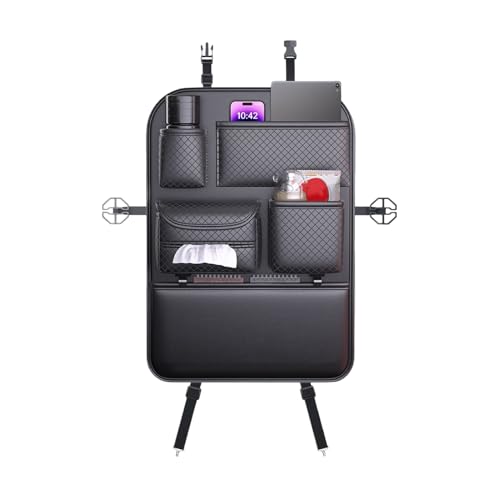 Organizador de asiento trasero para coche, bolsillos ajustables para respaldo con diseño de múltiples compartimentos, organizador de coche para botellas de agua, gafas de sol, juguetes, etc