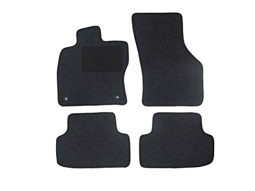 Tapis de Voiture Compatible avec Dacia Logan MCV Type KS (Construction 2007 - Actuelle), Hit Anthracite | 4 pcs. | Contour Bordeaux | 2X Fermeture à clic