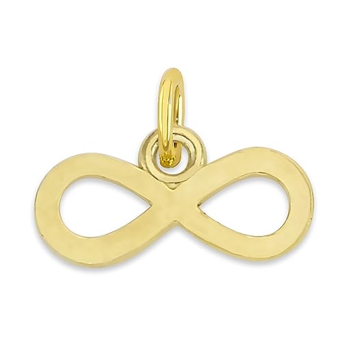 Solid Gold Infinity Microcharm in 10k or 14k, Dainty Cute Endless Love Charm Symbol with Clasp2