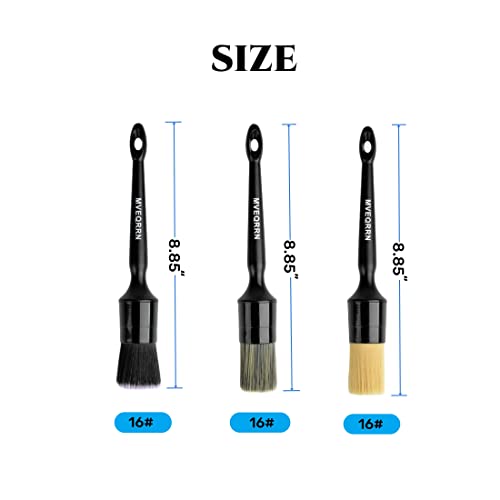 image for MVEQRRN 3pcs Car Detailing Brush Set-1pcs Boars Hair Car Detailing Bru