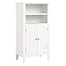Produktbild Homfa Badezimmerschrank mit 4 Ablagen Badschrank Aufbewahrungsschrank Mehrzweckschrank Badkommode Badezimmermöbel weiß aus Holz 50x30x92.5cm