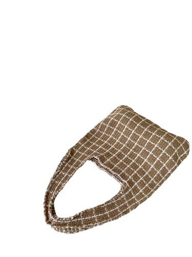 Khaki Knitted Bag 1 Piece，Little Fragrant Wind Knitted Tote, Stylish Travel Accessory, Perfect for Trips Daily Outings