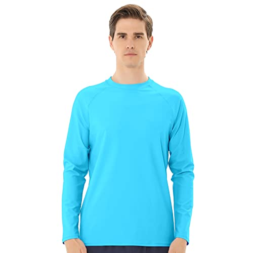 Men's Swim Shirts Rash Guard Long Sleeve UPF 50+ Sun Protection Quick Dry Compression Surf Shirt