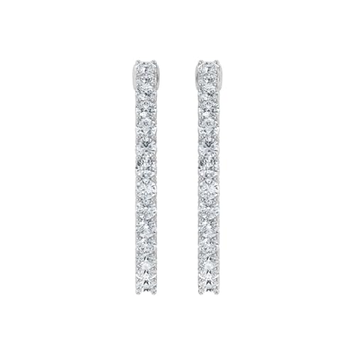 0.50-2.00 Carat Lab Grown Diamond Inside out Hoop Earrings for Women 14K Solid White/Yellow Gold Hinged Hoop Diamond Earrings - Size 18.5mm (E-F Color, VS1-VS2 Clarity)2