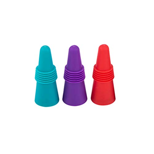 Hemoton 6 peças de tampas de vinho de silicone reutilizável selador de garrafas de bebidas de substi