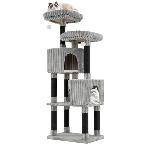 Árbol para Gatos Tangkula 62 pulgadas con Rascadores y Camas miniatura 1