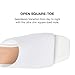Journee Square Open Toe Chunky Block Heel Knit Slip-On Pump for Women - Lorenna Heeled Fashion Mule White, 11