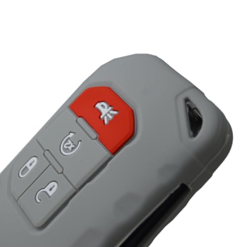 Image of Silicone Remote Key Fob Case Covers Protectors for Jeep Wrangler Rubicon 392 JL JLU Wagoneer Gladiator JT Flip Fold Remote