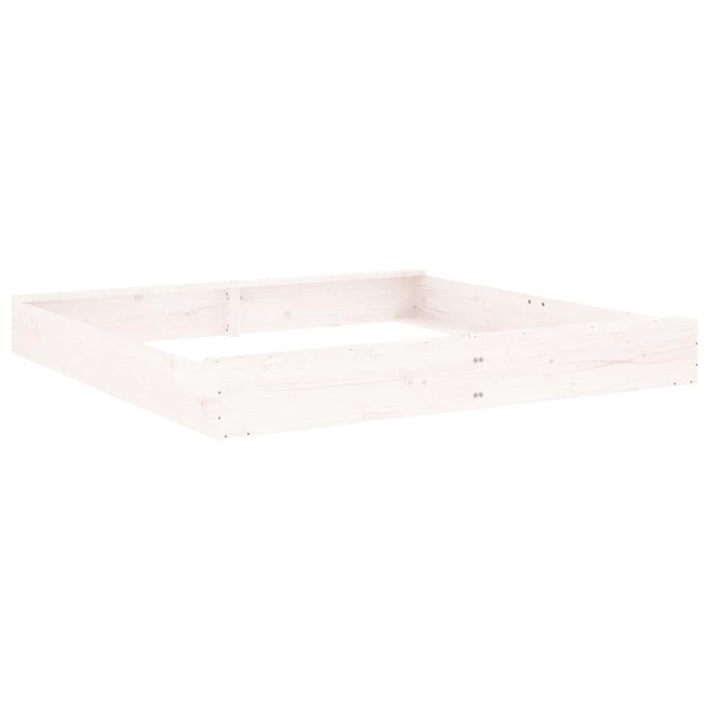 Générique Bac à Sable avec sièges Blanc carré Bois de pin Massif,Jeux & Jouets, Jeux de Plein air, Bacs à Sable, Blanc (Poids 14.75KG)