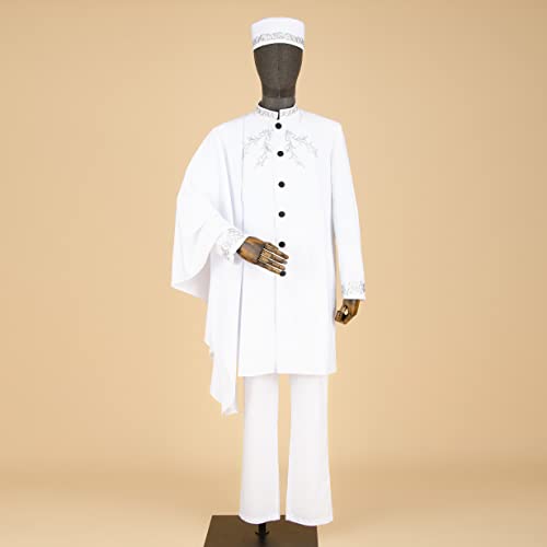 African Men Clothing for Party Wedding Dashiki Printed Coats Ankara Pants and Hat 3 Piece Set Tribal Suit Wax2