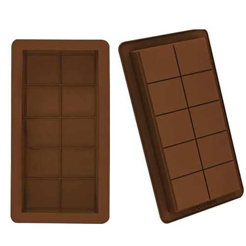Molde para Chocolate Tableta Profunda de Silicona 2 Piezas - Molde para Barra de Chocolate y Turrón