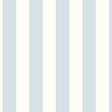 Manhattan Comfort NWSD36126 Springfield Double Roll of Decorative Solid Vinyl Wallpaper, Blue/Pearl