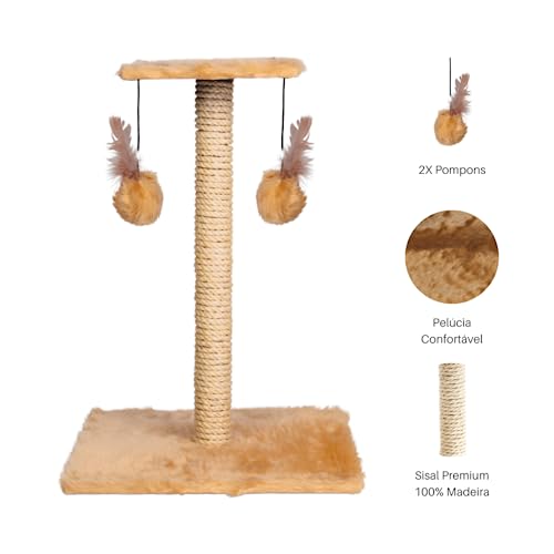 Arranhador Para Gatos Poste Brinquedo Duplo Exclusivo Grande