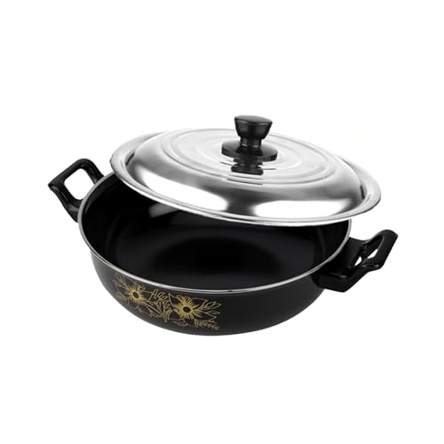 Image of My Store PTFE Non-Stick Kadhai with Lid (3.5 L) - Non Stick Cookwares for Kitchen - Kadhai with Steel Lid [Pack of 2]