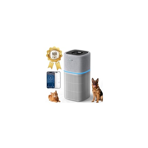 Amicura P3 Purificador de Aire Inteligente para Grandes Espacios hasta 250 m² – Air Purifier con Filtro HEPA H13 y Carbón Activo, CADR 520 m³/h, Monitor de Calidad del Aire, Control por App