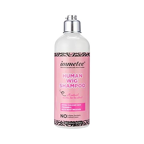 immetee Wig Shampoo for Human and Synthetic Hair, Wig Shampoo, Wig Hair Shampoo, Prolong Wig life. 300ml/10.1fl oz (Human Wig Shampoo) Cover