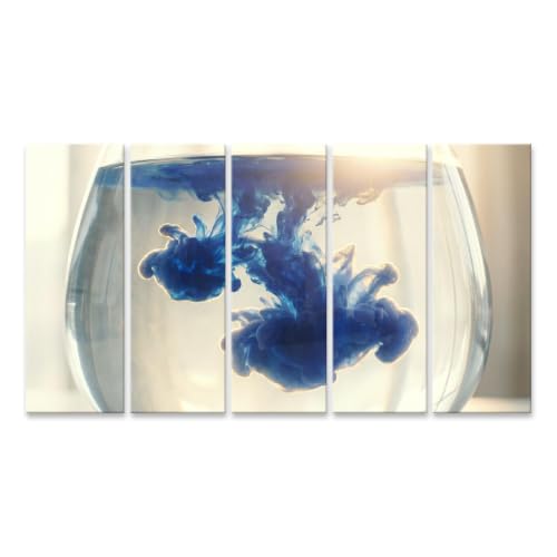 Tableau sur toile outremer islandburner XXL 5 pièces pour salon
