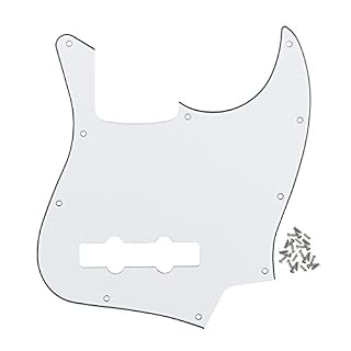 FLEOR 10 trous Jazz Bass Pickguard 3Ply Scratch Plate sans encoche Truss Rod pour Fender Standard 4 Cordes Modèle Jazz… - Les Beatles, Paul McCartney, John Lennon, RIngo Starr, George Harrison