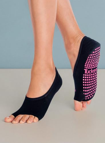 Tucketts Ballerina Toeless Non-Slip Grip Socks, Made in Colombia, Ballet Flat Style Perfect for Barre, Pilates, One Size Fits Most, 1 Pair