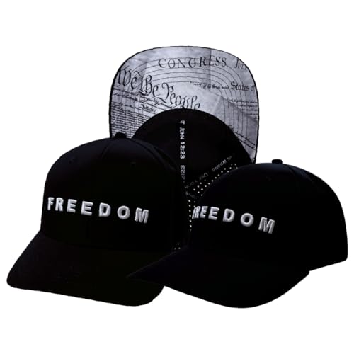 The Heartbeat Brand Freedom Hat|Laser Mesh USA Hat for Men & Women |Baseball Hat Fit Unisex Trucker Hat |Breathable Water-Resistant Snapback |Undervisor Design |Black