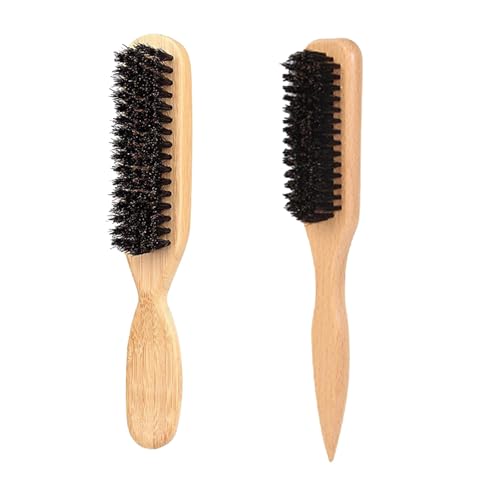 Slick Back Hair Brush for Soft/Medium Hair Smoothing & Polishing Brush for Ponytail Frizz-Free Styles 2 Pcs For Women Men Kids