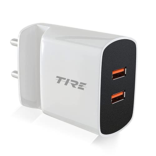 Tire Audio, 12W Smart USB Charger Adapter, Multi-Layer Protection, Made in India, Fast Charging Power Adaptor Without Cable for All iOS & Android Devices (White)
