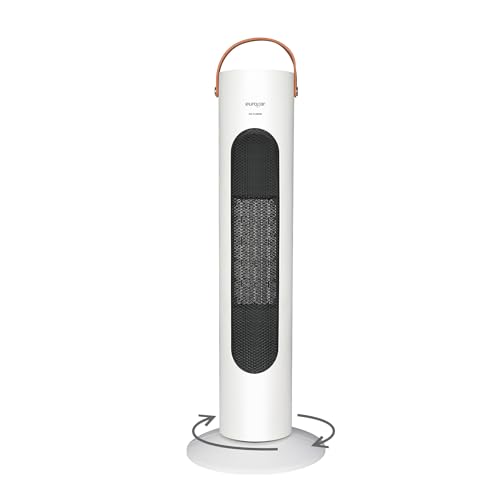 Reviews de Calentador para Cuarto para comprar online. 34 EUROGAR Calefactor eléctrico cerámico tipo torre, Oscilación 45°, Cobertura de hasta 15 m2, 2 niveles de calor, Sistema antivuelcos, Calentador portátil para el hogar, Asa...