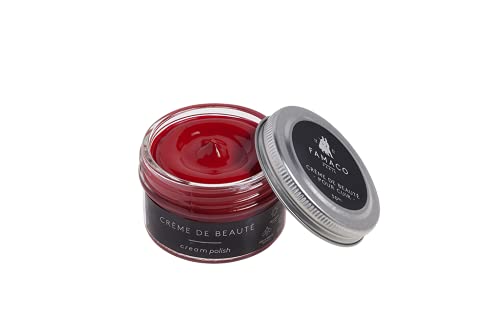 Famaco - Cirage Chaussure - Crème de Beauté - ROUGE VIF - Pommadier 50 ml - Ravive les couleurs - Imperméabilise - Brillance longue durée