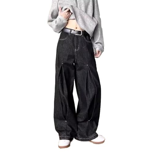 Men's American Retro Black Wide Leg Denim Jeans