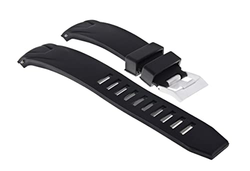Ewatchparts 22mm Rubber Watch Band Strap Compatible With 45.5mm Omega Seamaster Planet Ocean XL Black
