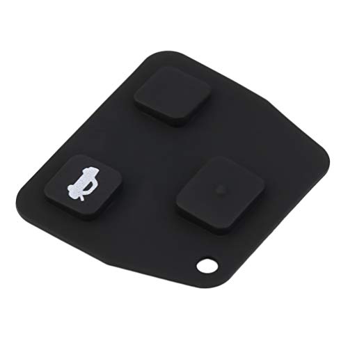 1pc Replacement 3 Button Rubber Remote Key Push Pad for Toyota Avensis Corolla For Lexus Rav4 3 Button Remote Key Fob,Black