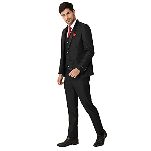 Image of blackberrys Structured Polyester Blend Slim Fit Mens Casual Wear Suit (S21BB56Z2PA18FL-P)
