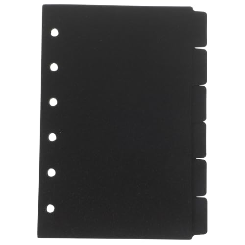 OUNONA 6枚 バインダー用耐久性タブ仕切り 黒色活?内?類用 ノートや手帳の整理に 節約オフィス用品