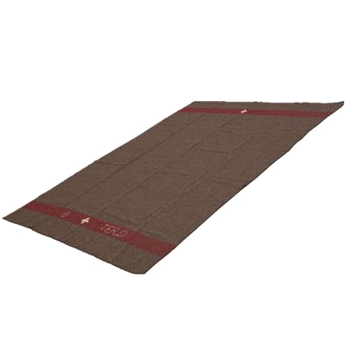 JQZ Manta de Lana 100% de 4.4 Libras, reproducción Militar Suiza, cálida, Gruesa, Lavable, 59 x 80 Pulgadas, Ideal para Acampar al Aire Libre, Eventos Deportivos, Kits de Supervivencia y Emergencia