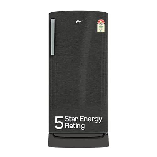 Godrej 194 L 5 Star | Hygiene+ Inverter Technology | Turbo Cooling and Moisture Control Technology | Base Drawer | Direct Cool Single Door Refrigerator (2025 Model, RD M200E TDI FS ST, Fossil Steel)