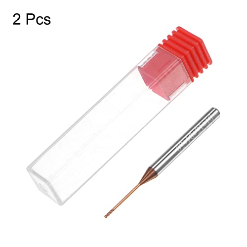 Image of HARFINGTON 2pcs Square Nose End Mill 4mm Shank 1mm x 15mm AlTiSin Coated Solid Carbide Long Reach Extended Neck 4 Flutes CNC Router Bit Milling Cutter for Stainless Steel Hardened Steel
