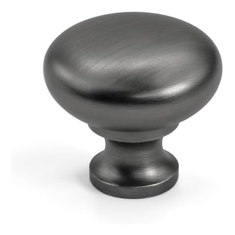 HESTIA HARDWARE 10 Pack 1-1/4 inch Diameter Pewter Round Zinc Cabinet Knobs for Kitchen Bathroom Closet Dresser Cabinets Cupboard (Z1.10.B) Cover