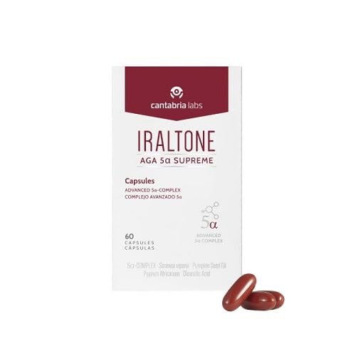 Cantabria Labs Iraltone AGA 5-Alfa Supreme Integratore alimentare, gestione della caduta capillare cronica grave, 60 Caps