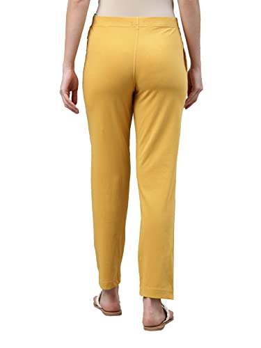 Image of GO COLORS Cotton Stretch Kurti Pants Full Length for Women | Breathable, Mid Rise, Tall