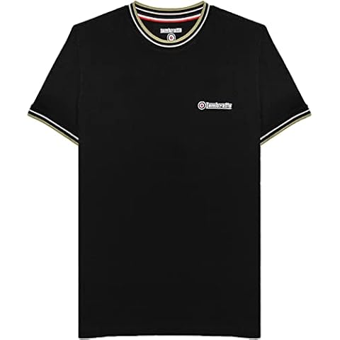 Lambretta Mens Triple Tipped Pique T Shirt…Black 3xlarge Cover