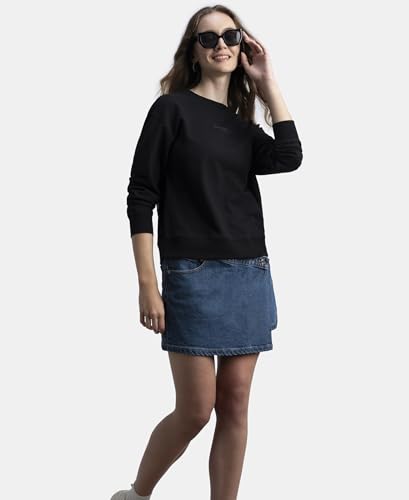 Image of Jockey A191 Women Super Combed Cotton French Terry Fabric Printed Sweatshirt