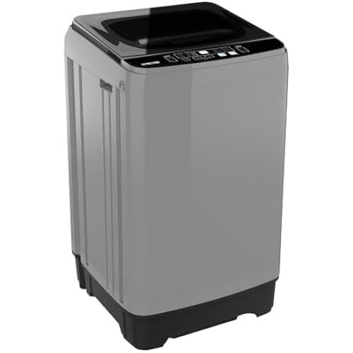 17LBS Full Automatic Portable Washer & Dryer Combo, 10 Programs 8 Water Levels, Compact Laundry Machine for Apartment RV Dorm, Grey