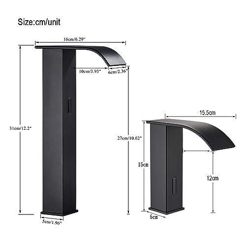 Grifo de lavabo con sensor negro y cascada automático 7