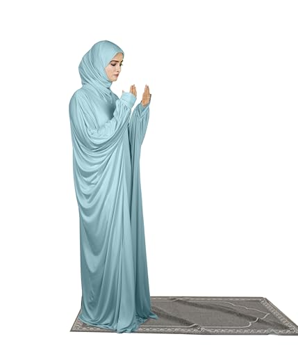 Image of Mehar Namazi Muslim Prayer Dress for Women |Modest Islamic Namaz Dress with Hijab | Soft Strechable Fabric Zunaira Farasha Namaz Outfit