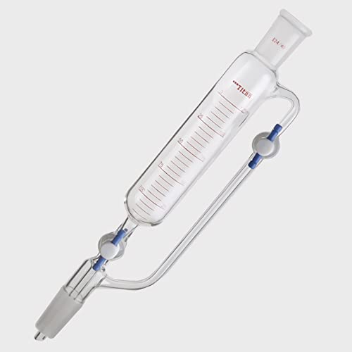 Adamas-Beta Glass Constant Pressure Graduated Addition Funnel With Double Ptfe Stopcocks,Equalizing Dropping Funnel Chemistry Lab Glassware (B: 125Ml,24/40) #TOP1