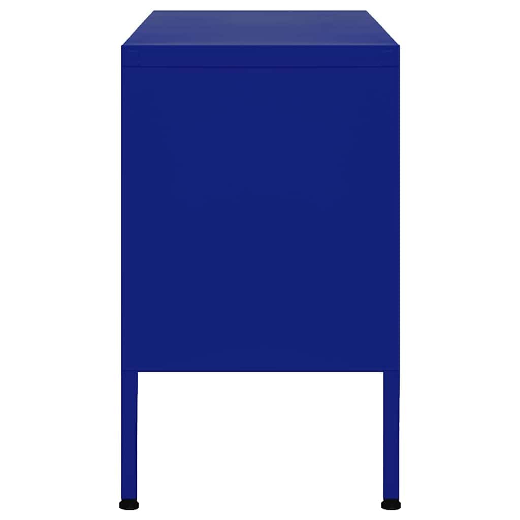 Stalowa granatowa szafka pod TV z regulacją wysokości 105x35x50 cm