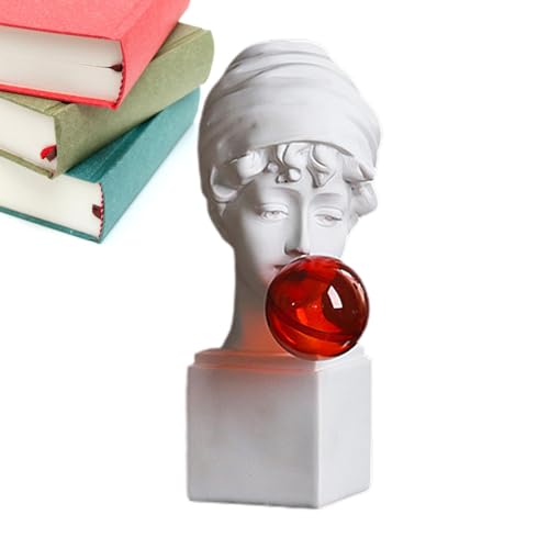 Estatua griega del busto, escultura de burbujas griega única de resina - Estatua de arte decorativa de escritorio, decoración artesanal multifuncional impermeable para reglas de libros, alféizares de