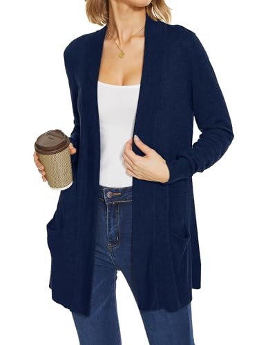 Spicy Sandia Women's Knit Cardigan Open Front Long Sleeve Sweater with Pockets Lightweight Fall Trendy Dressy Casual2